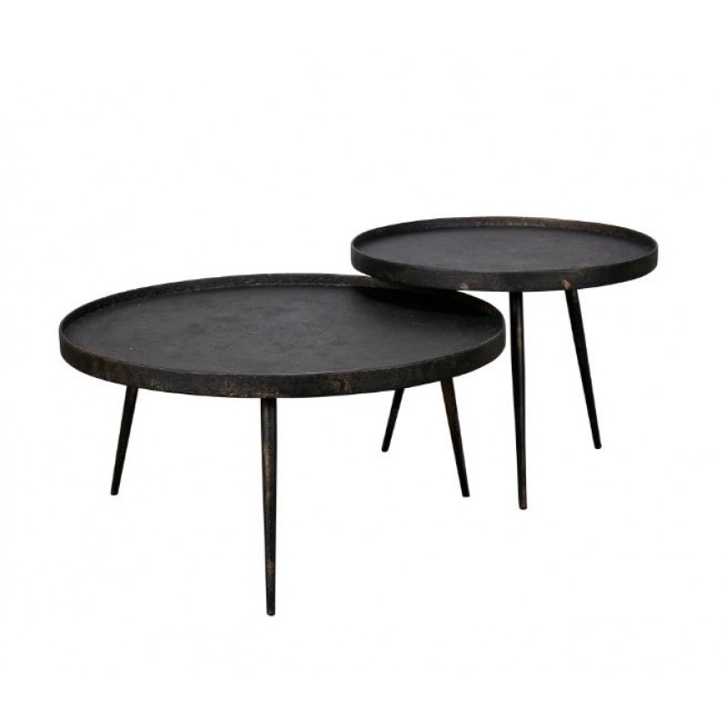 ZI Metallic Coffee Table Round Thin Grey